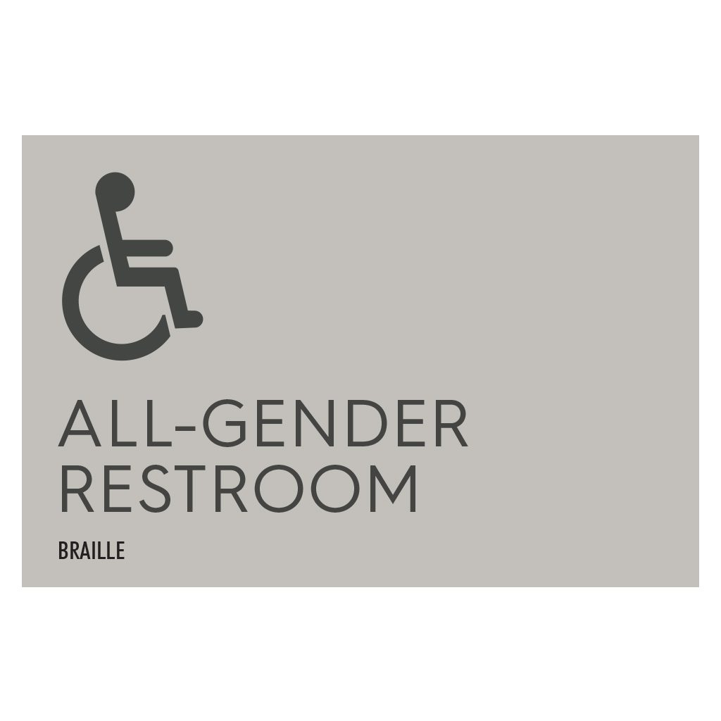 Towne Place All Gender Hotel and Retail Restroom Wall Sign, ADA Compliant Room Signs and ADA Restroom Signs for Sale