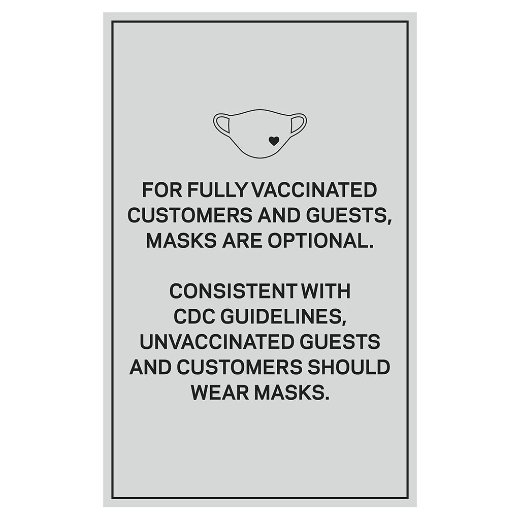 92361WP Wall Covid safety signs: Masks are optional. Hotel Signage Guidelines, Retail Store Signs, and Interior Office Signs.