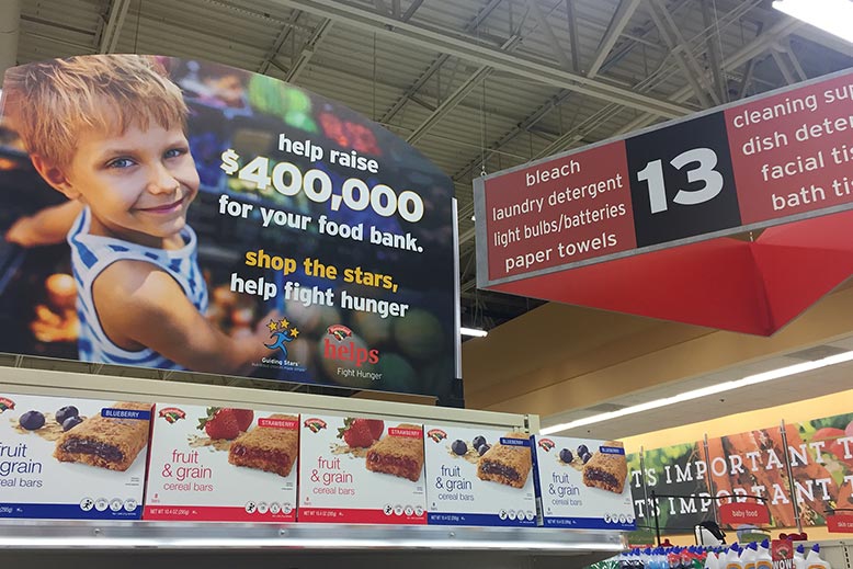 Custom Retail Design Signs for Aisle Markers in Hannaford Grocery stores